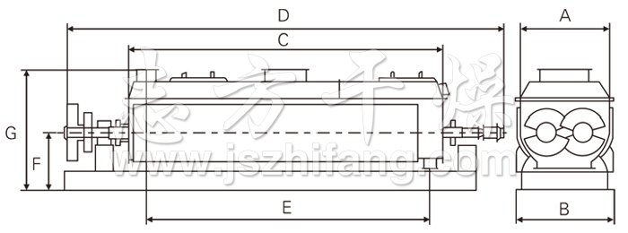 空心槳葉干燥機結(jié)構(gòu)示意圖